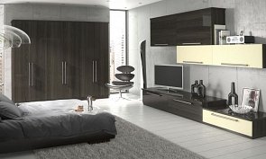 High_gloss_wood_effect_wardrobe_doors_fitted_bedroom_furniture_from_hanna_brothersNI
