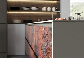 Ferro_contemporary_handleless_kitchen_available in oxidized and metalic finishes.